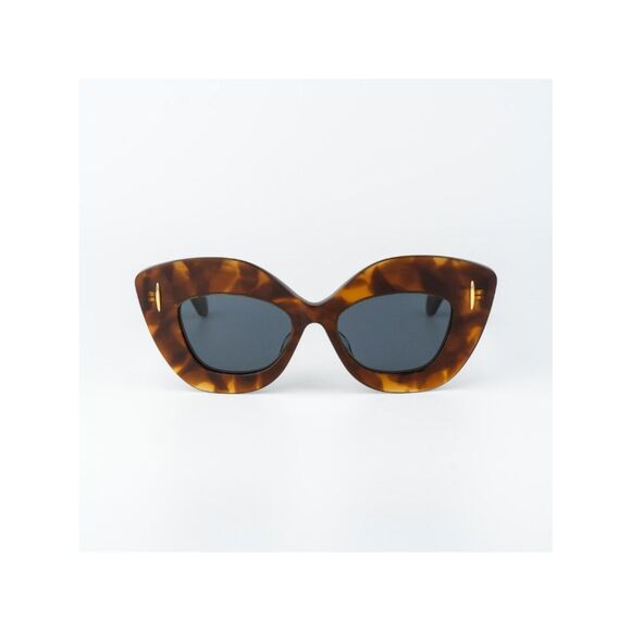 Loewe Women Sunglasses Havana Blue Cat Eye LW40127F ANAGRAM 53V NEW AUTHENTIC